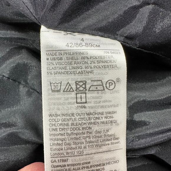 Banana Republic Blazer Womens 4 Gray Classic Fit Single Button Professional Work - Picture 5 of 10